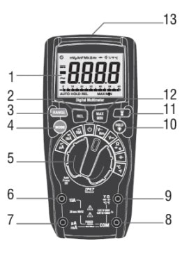 Внешний вид и основные элементы мультиметра CEM DT-965